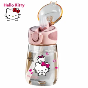 בקבוק נייד 400 מ"ל עם קש Hello Kitty