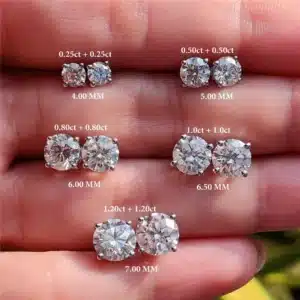 עגילים 0.5-1.2 קראט יהלומי Moissanite