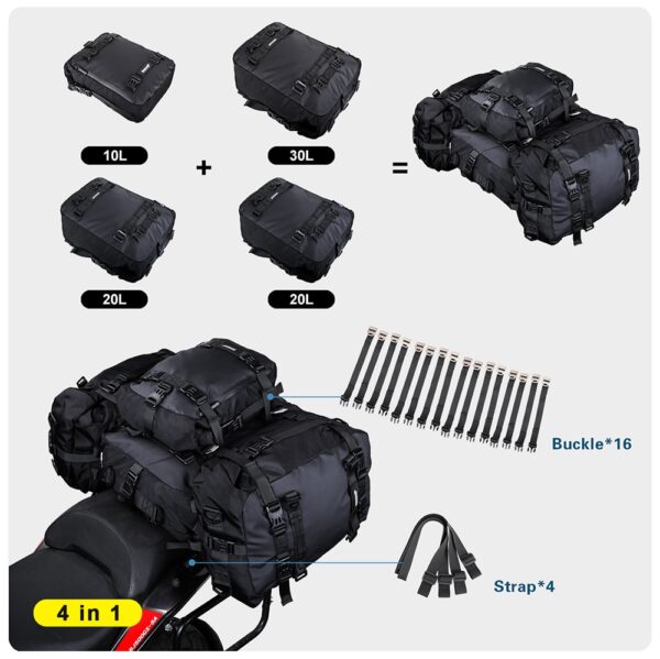 Waterproof Motorcycle Rear Seat Bag - Image 5