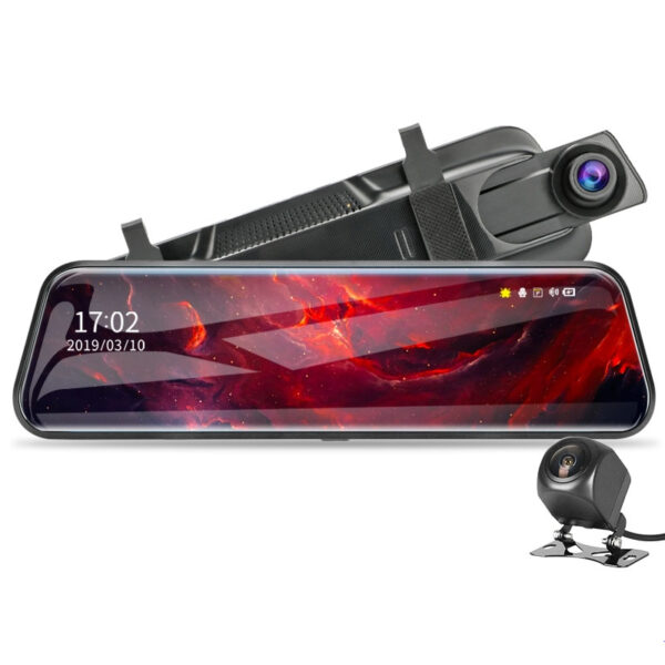 Mirror Design Front and Rear Dash Cameras Set