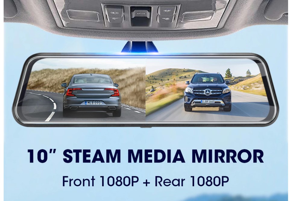 Mirror Design Front and Rear Dash Cameras Set