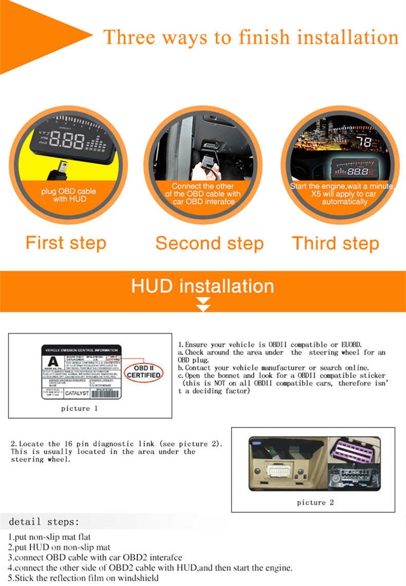 Car HUD Display Warning System