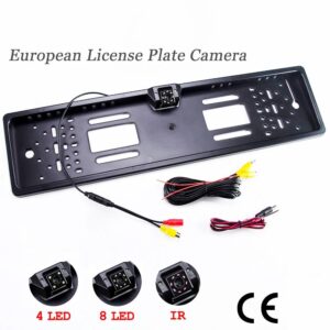 Car Plate Camera Rear View Wireless EU European License Frame Waterproof Night Vision Reverse Backup Camera 4 LED Or 8 LED light