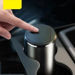 Car Trash Bin Alloy Garbage Can For Car Dustbin Waste Rubbish Basket Bin Organizer Storage Holder Bag Auto Accessories