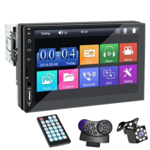 Car Radio 7 Inch 1 Din MP5 Multimedia Player Touch Screen FM ISO Power Aux Input Bluetooth USB Mirror Link Universal Autoradio