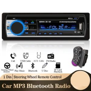 Car Radio 1 din Stereo Player Digital Bluetooth Car MP3 Player 60Wx4 FM Radio Stereo Audio Music USB/SD with In Dash AUX Input
